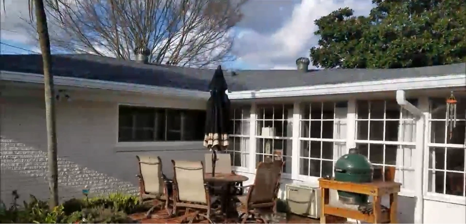 cleaned roof with clean gutters