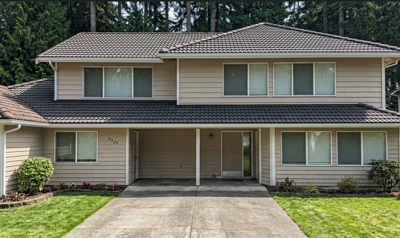 Home prepared for professional roof cleaning service in Lafayette LA